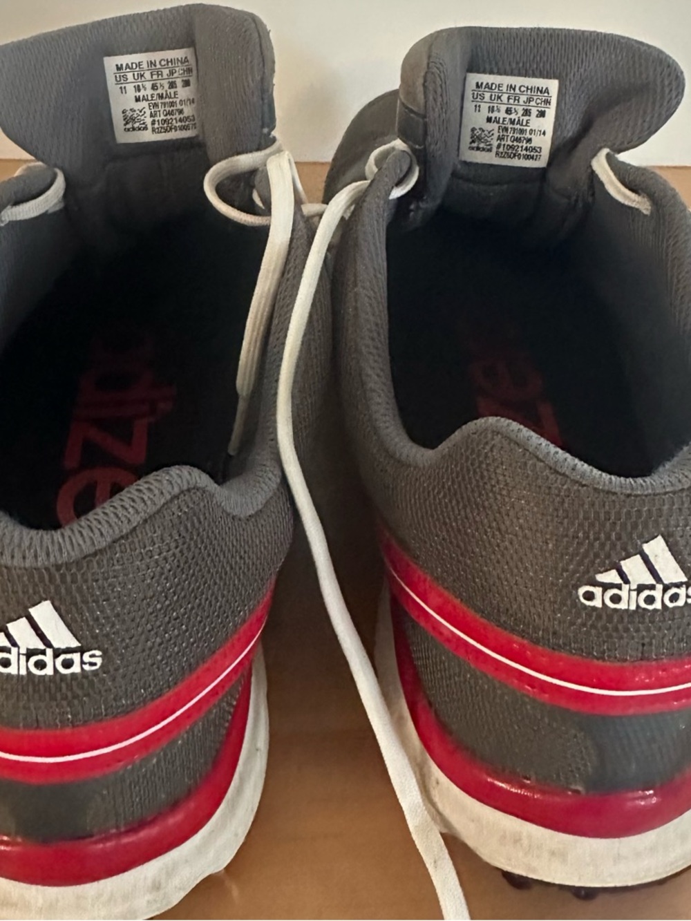 Adidas Adizero Gray Red Cleats | Men’s 11.5 - Picture 7 of 9